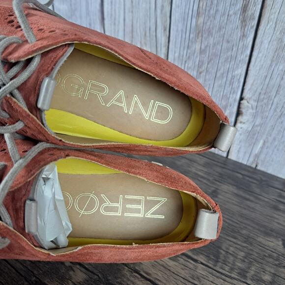 Cole Haan ZeroGrand Plain Oxford Sneakers Red Orange Suede Shoes Mens 9.5 M main image 4